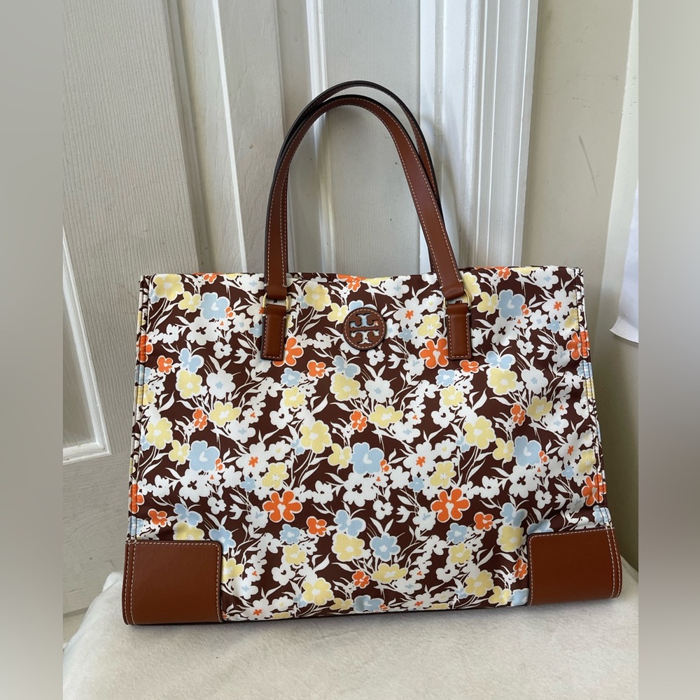 Tory Burch Ella Flora Reverie print nylon large tote bag NWOT